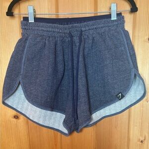 GYMSHARK Women’s Heather Dual Band Herringbone Knit Shorts- Navy/ Size Small